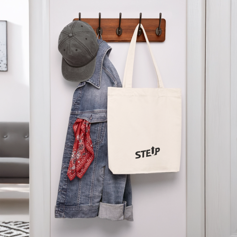 StepUp Tote Bag - BlackLogo - natural white