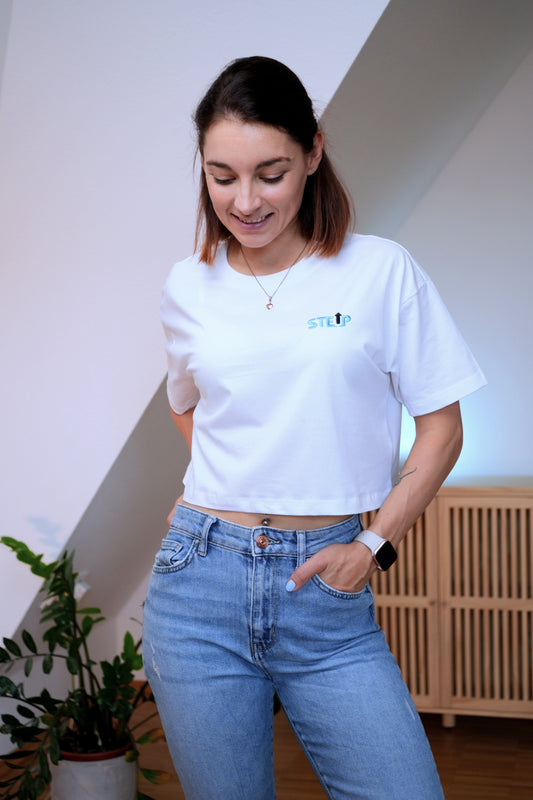 StepUp | Bio Baumwoll Oversized Crop Shirt