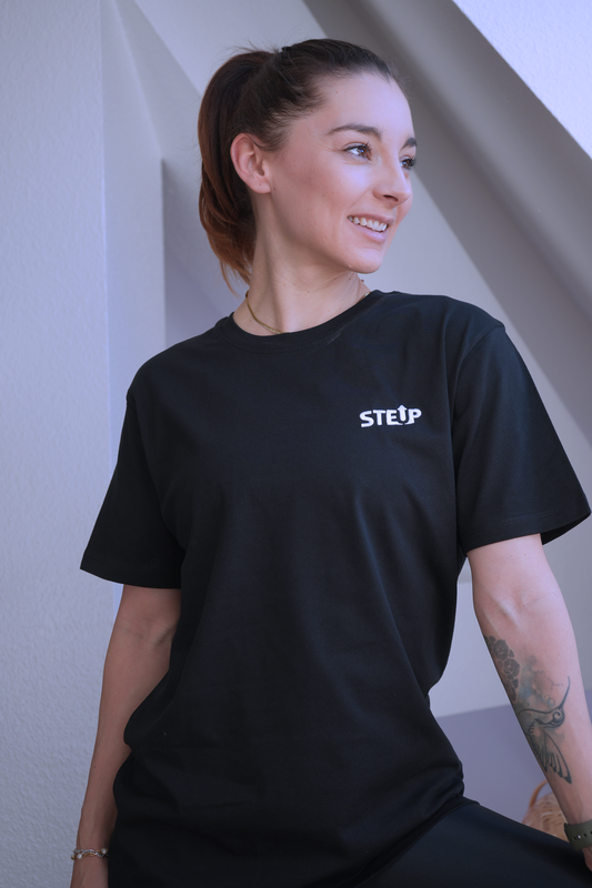 StepUp weißes Logo | Unisex Oversized Bio Baumwoll T-Shirt