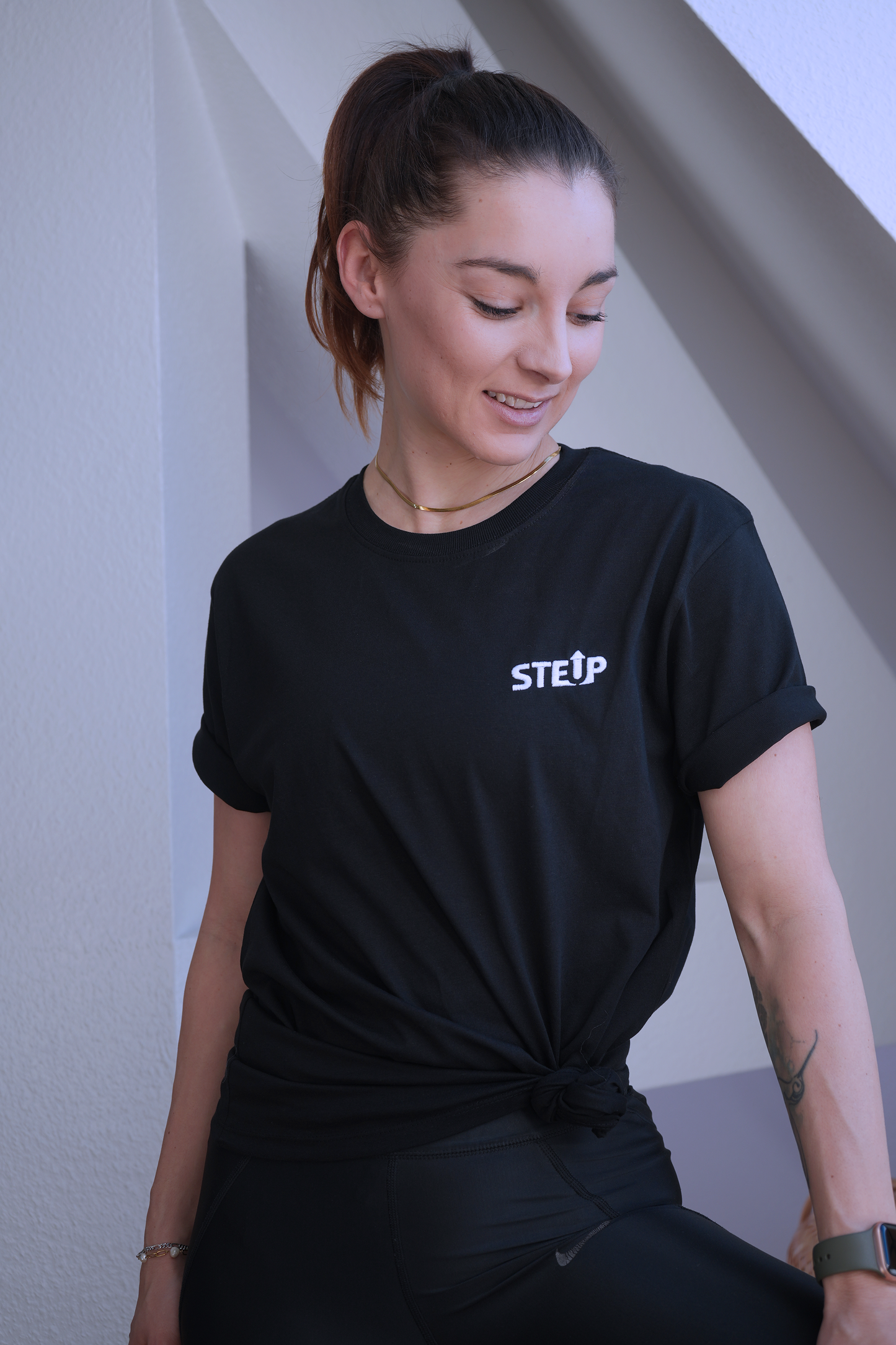 StepUp weißes Logo | Unisex Oversized Bio Baumwoll T-Shirt
