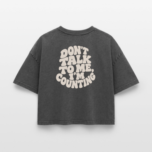 Don+t talk - Frauen Acid-Washed T-Shirt - Schwarz Acid Wash