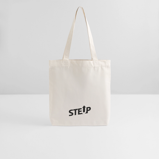 StepUp Tote Bag - BlackLogo - natural white
