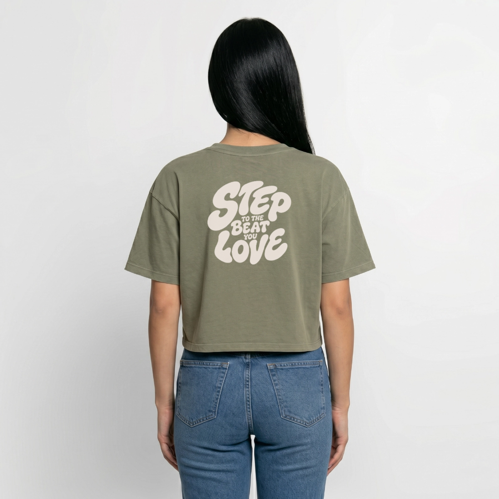 Step Beat Love - Frauen Premium Acid-Washed T-Shirt - Grün Acid Wash