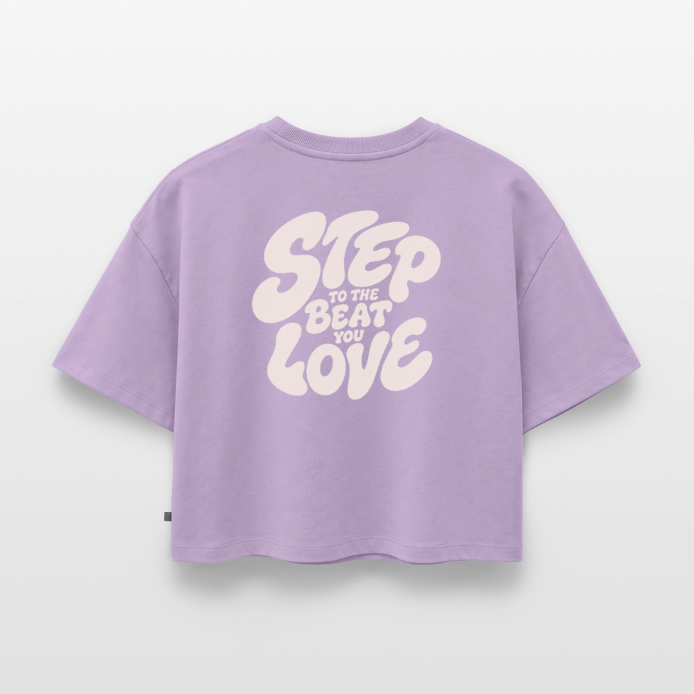 Step Beat Love - Frauen Premium Oversized Bio Cropped T-Shirt - Lavendel