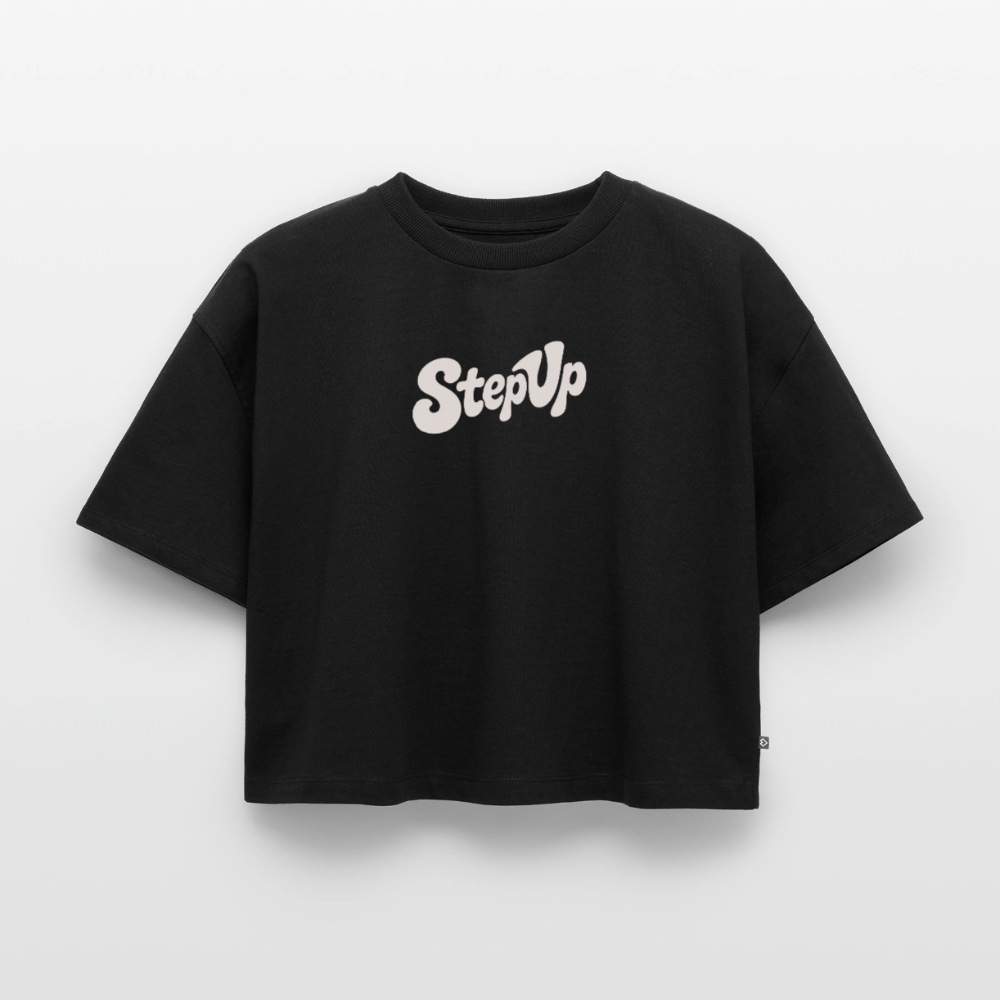 Don´t talk - Frauen Premium Oversized Bio Cropped T-Shirt - Schwarz