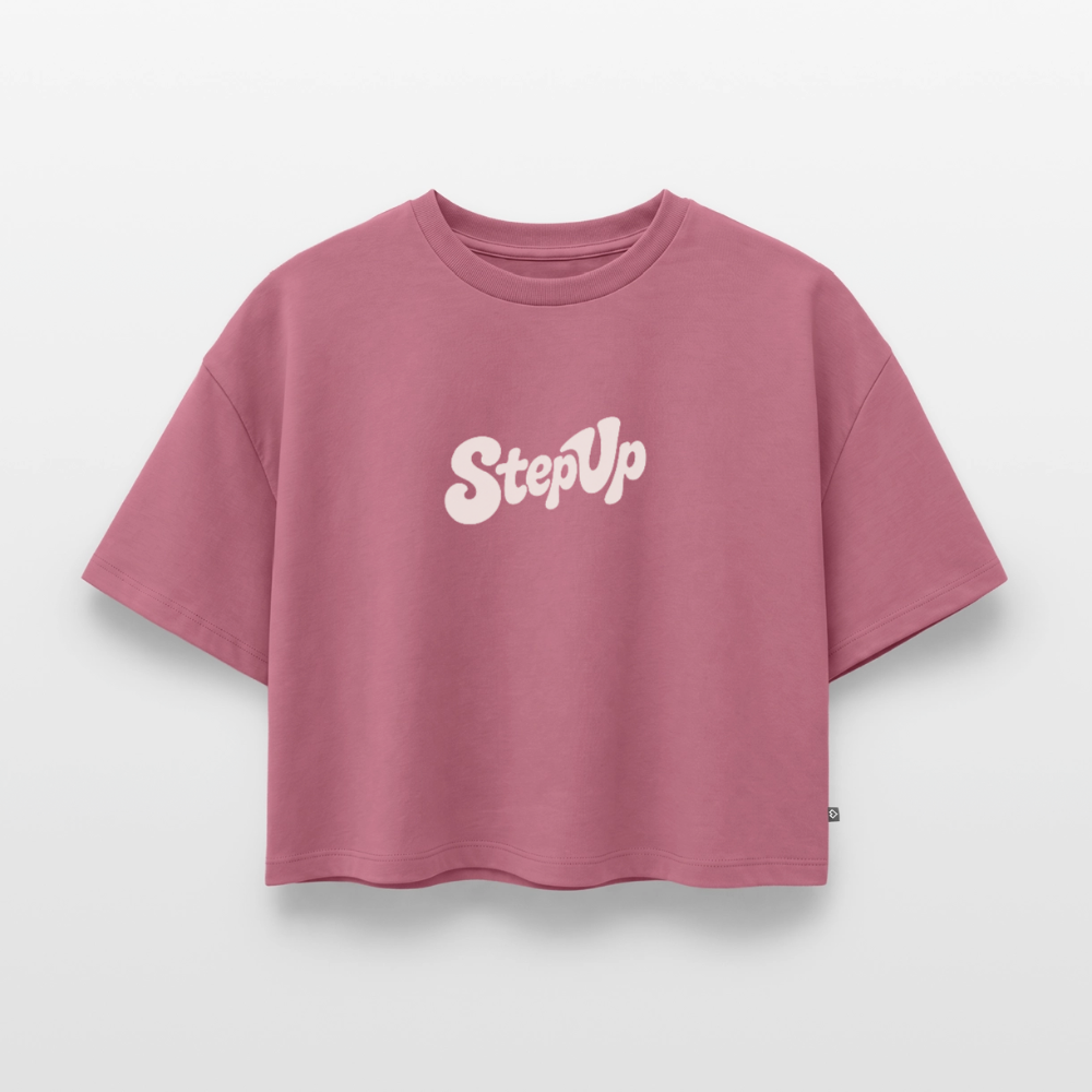 Step Beat Love - Frauen Premium Oversized Bio Cropped T-Shirt - Mauve