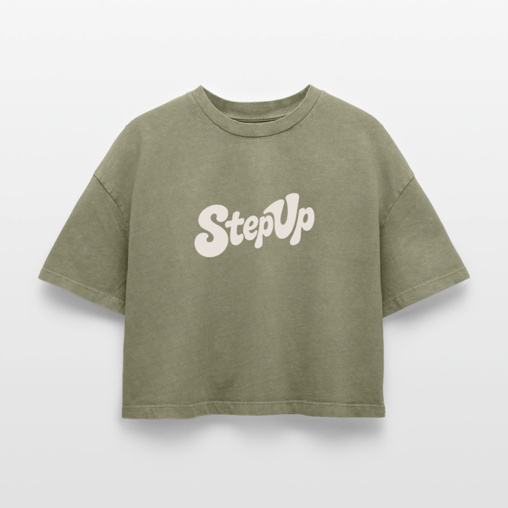 Step Beat Love - Frauen Premium Acid-Washed T-Shirt - Grün Acid Wash