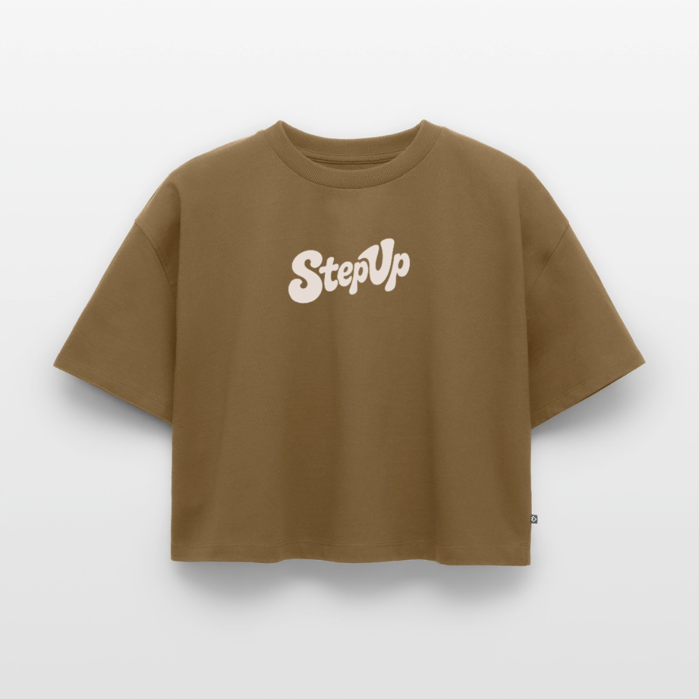 Don´t talk - Frauen Premium Oversized Bio Cropped T-Shirt - Nussbraun