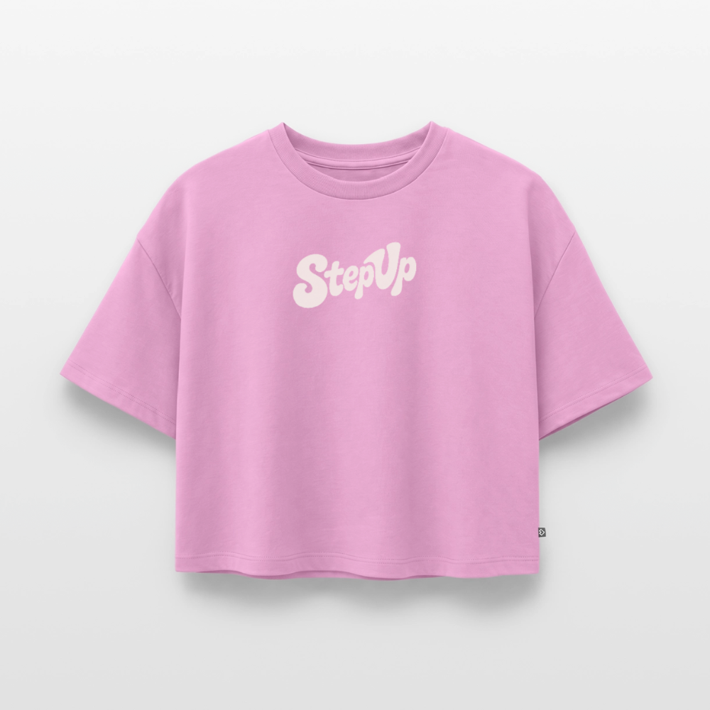 Don´t talk - Frauen Premium Oversized Bio Cropped T-Shirt - Verwaschenes Rosa
