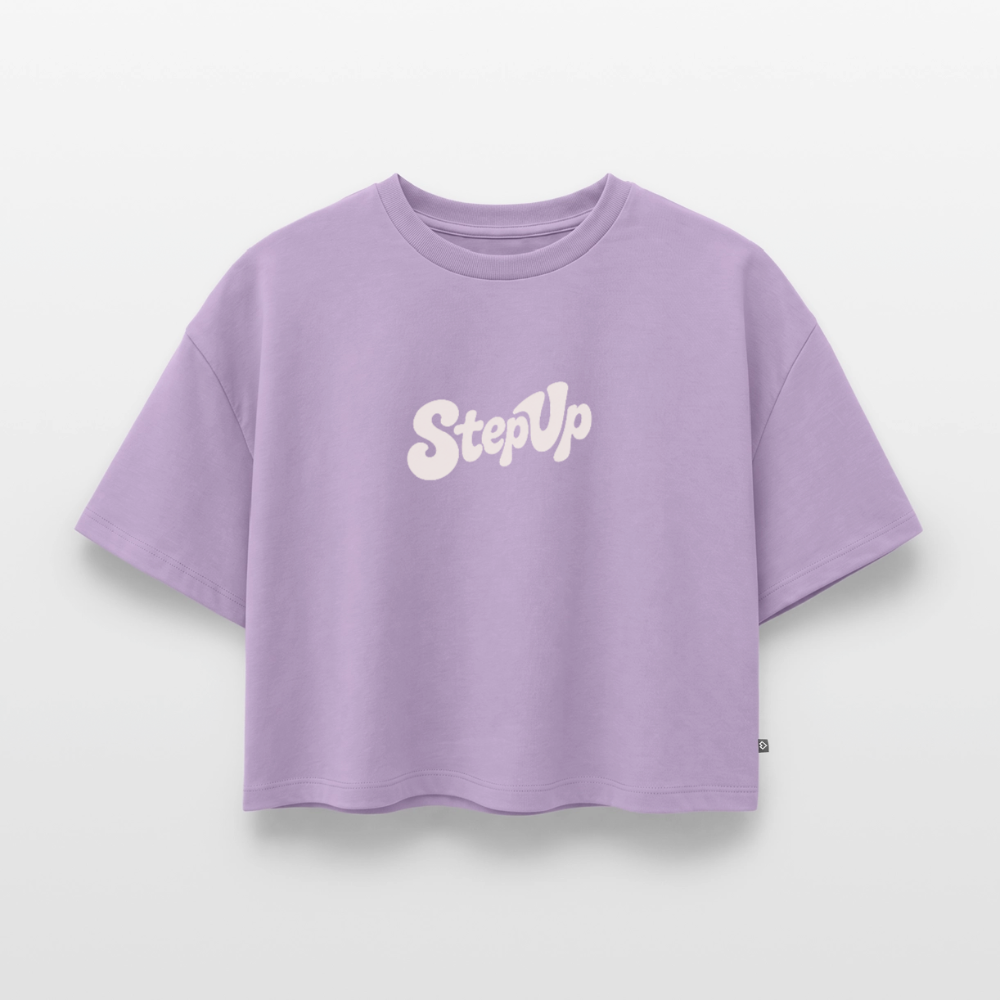 Step Beat Love - Frauen Premium Oversized Bio Cropped T-Shirt - Lavendel
