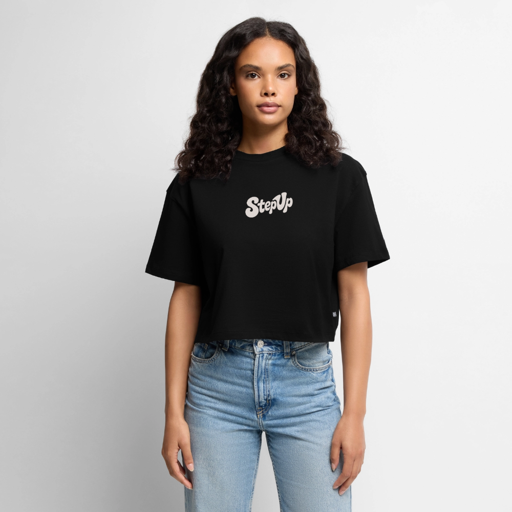 Don´t talk - Frauen Premium Oversized Bio Cropped T-Shirt - Schwarz