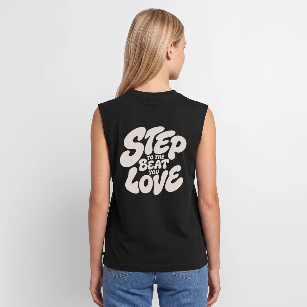 Frauen Organic Sleeveless T-Shirt - Schwarz