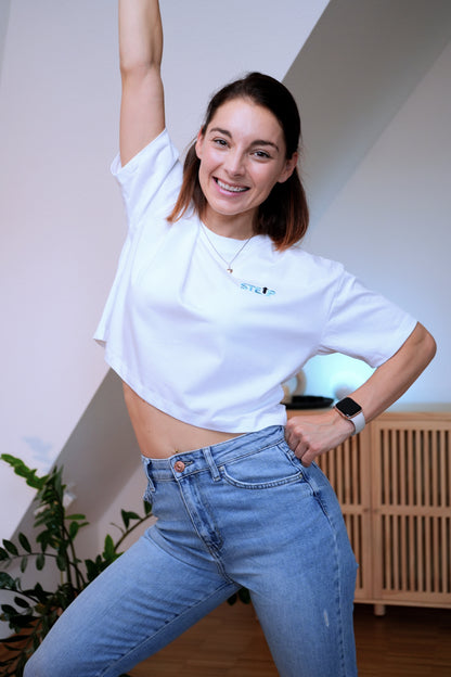 StepUp | Bio Baumwoll Oversized Crop Shirt