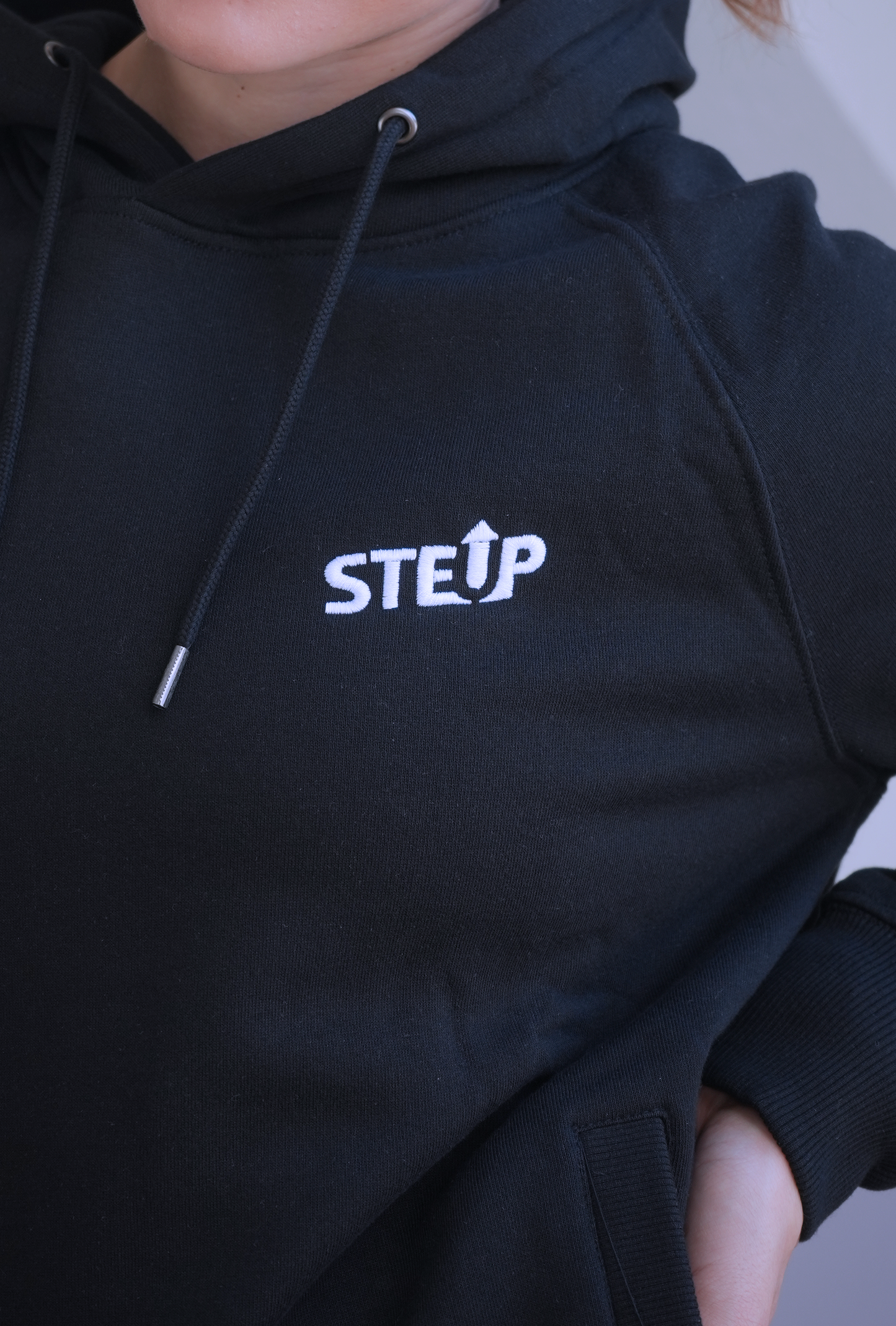 StepUp weißes Logo | Frauen Oversized Bio Baumwoll T-Shirt